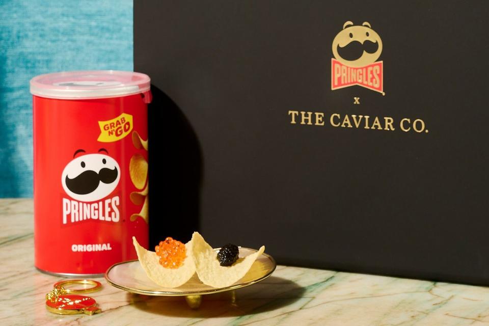 <p>Kelloggs</p> Pringles released its classiest collection yet: the Crisps x Caviar Collection.