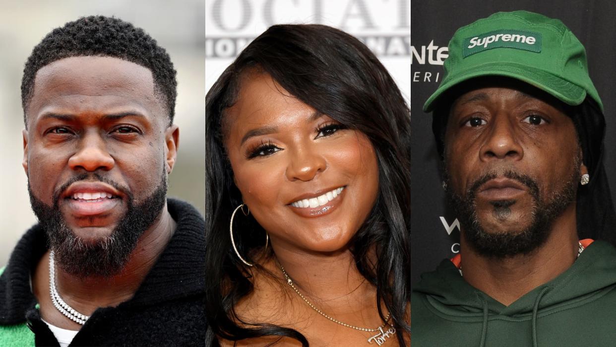 Kevin Hart, Torrei Hart, and Katt Williams