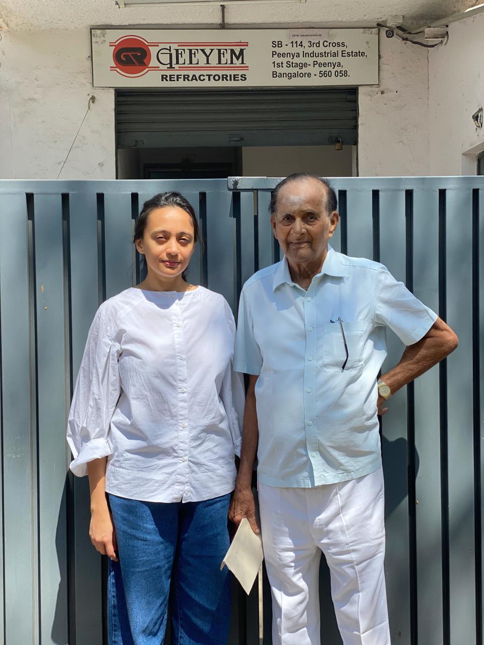 Spandana with her grandfather.