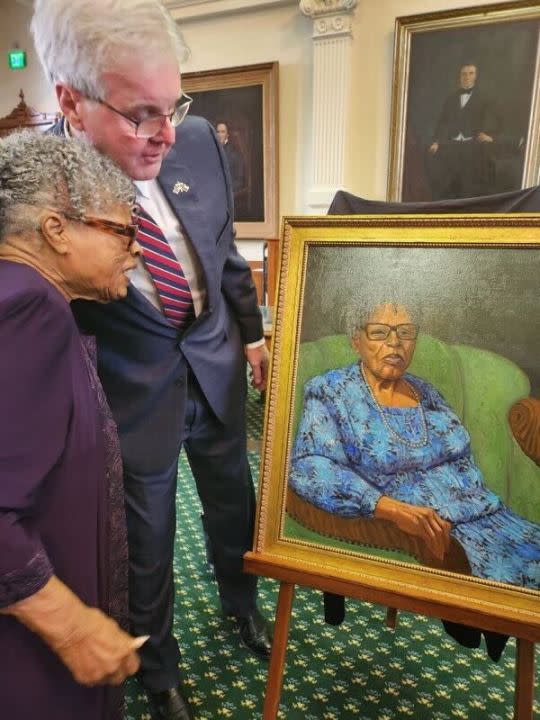 The Texas Senate unveiled a portrait of Opal Lee, who's called the "Grandmother of Juneteenth." (KXAN Photo/Jala Washington)