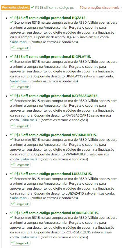 Morais aplicou dez cupons na Amazon (Imagem: Reprodução/Canaltech/Captura de tela)