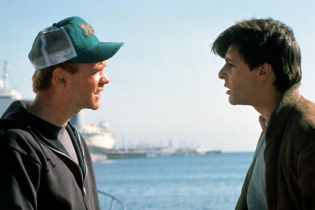 <p>Paramount/Kobal/Shutterstock</p> David Caruso and Judd Nelson in 'Blue City'.