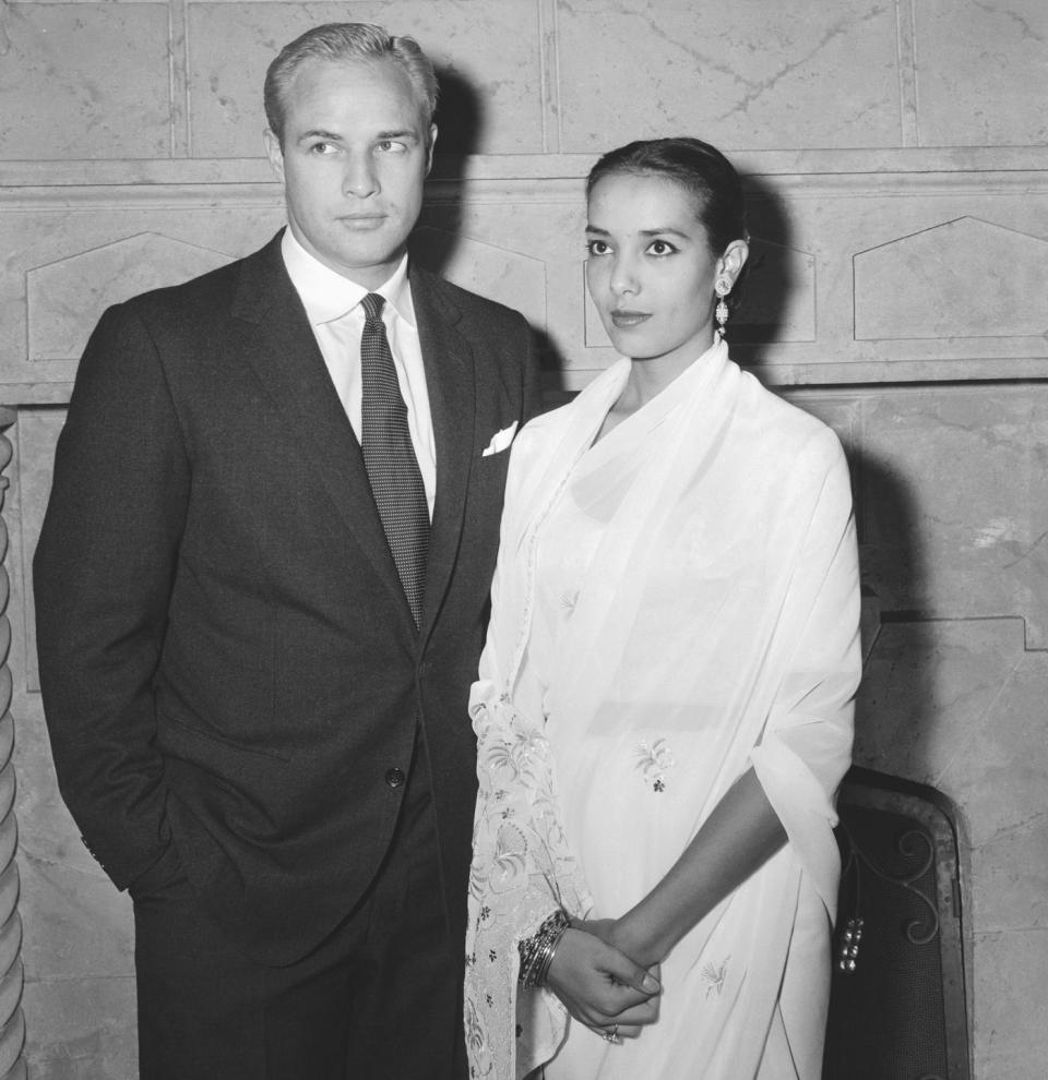 <p>Marlon Brando and Anna Kashfi eloped in a private ceremony in California in 1957. The couple was married for one year, but separated after welcoming their son in 1958. </p>