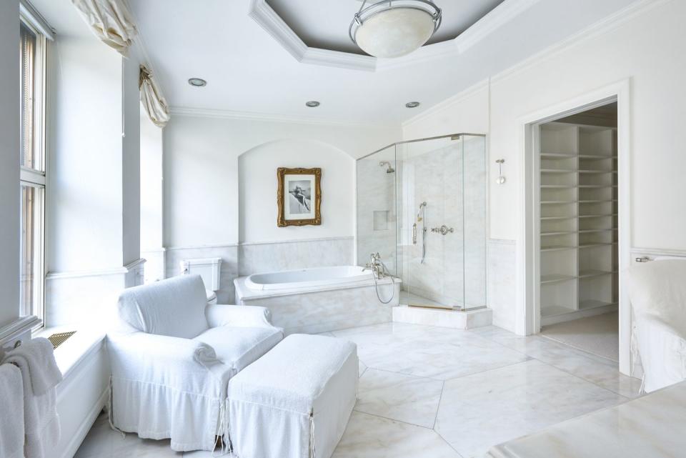 4) The master suite has a marble bathroom, walk-in closets and a dressing room.