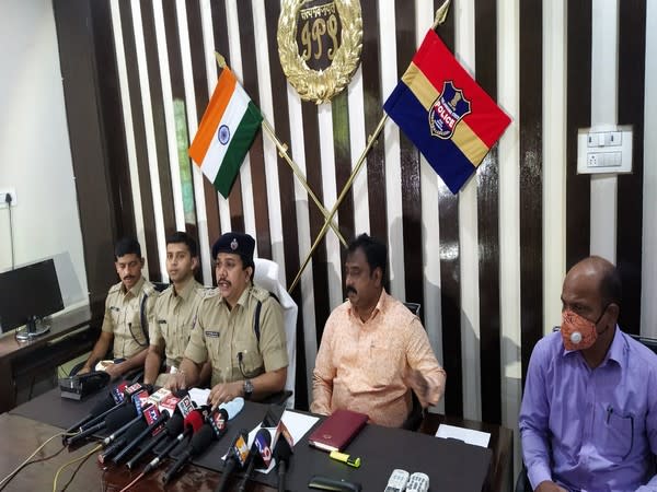 Sangram Singh Patil Ganapatrao, Superintendent of Police, Mulugu District, speaking to the media.