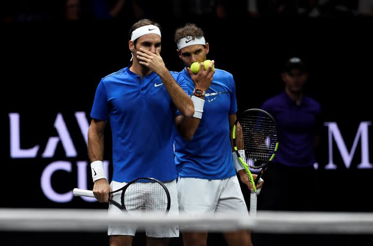 Federer y Nadal ya jugaron juntos en dobles en la Laver Cup, en 2017, en Praga, contra Sam Querrey y Jack Sock 
