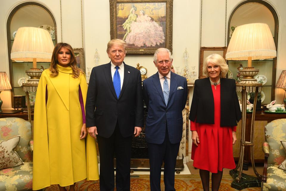 Melania Trump, President Donald Trump,Prince Charles and Camilla, Duchess of Cornwall posed for a photo ahead of the NATO alliance summit. Photo: Getty Images