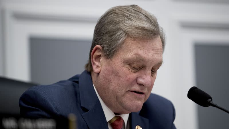 In this March 26, 2019, file photo, Rep. Mike Simpson, R-Idaho, speaks during a subcommittee hearing in Washington.