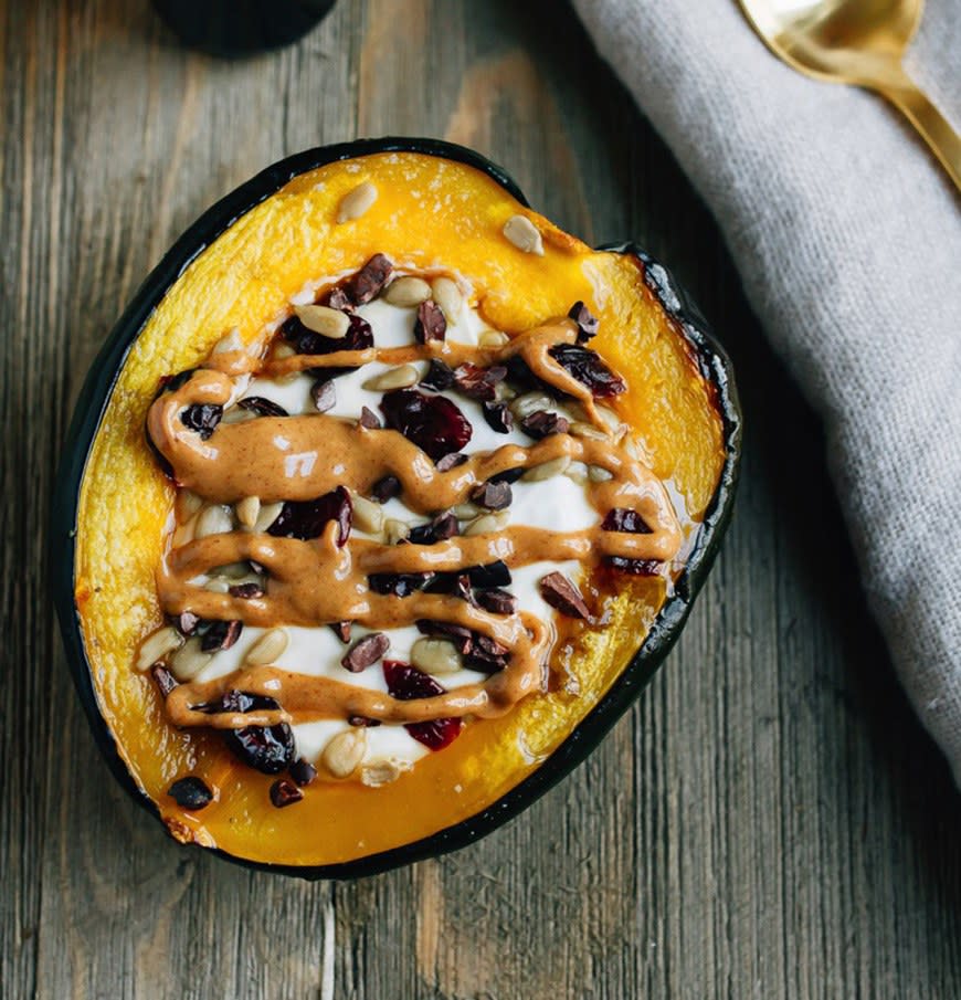 Acorn Squash Breakfast Bowls With Yogurt from Eating Bird Food