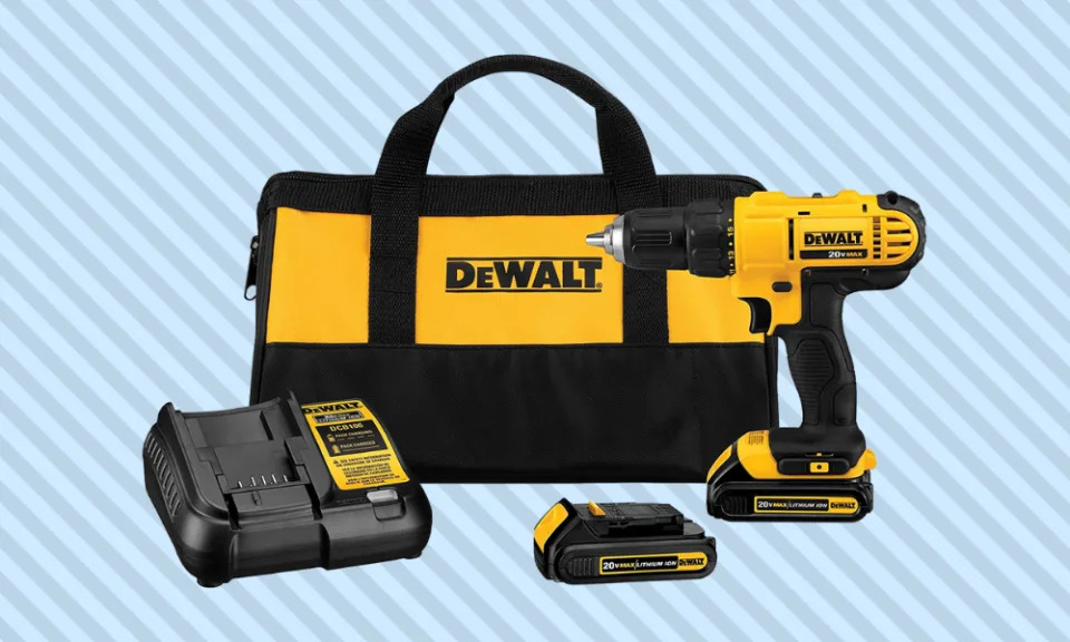 Dewalt power drill with accessories. (Photo: Amazon)