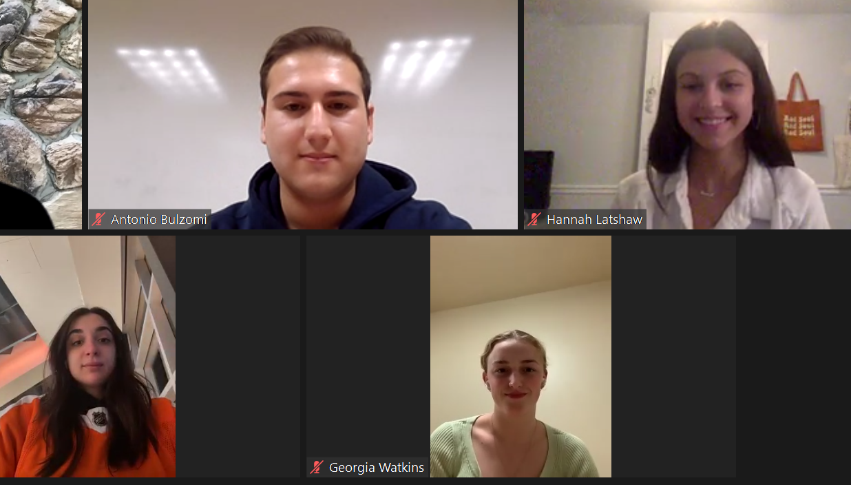 Monmouth University students (clockwise, from upper left) Antonio Bulzomi, Hannah Latshaw, Gabriella Griffo and Georgia Watkins