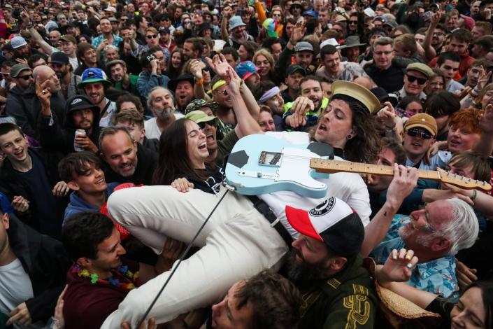 Idles perform on the Other Stage at Glastonbury (Tom Wren/SWNS)