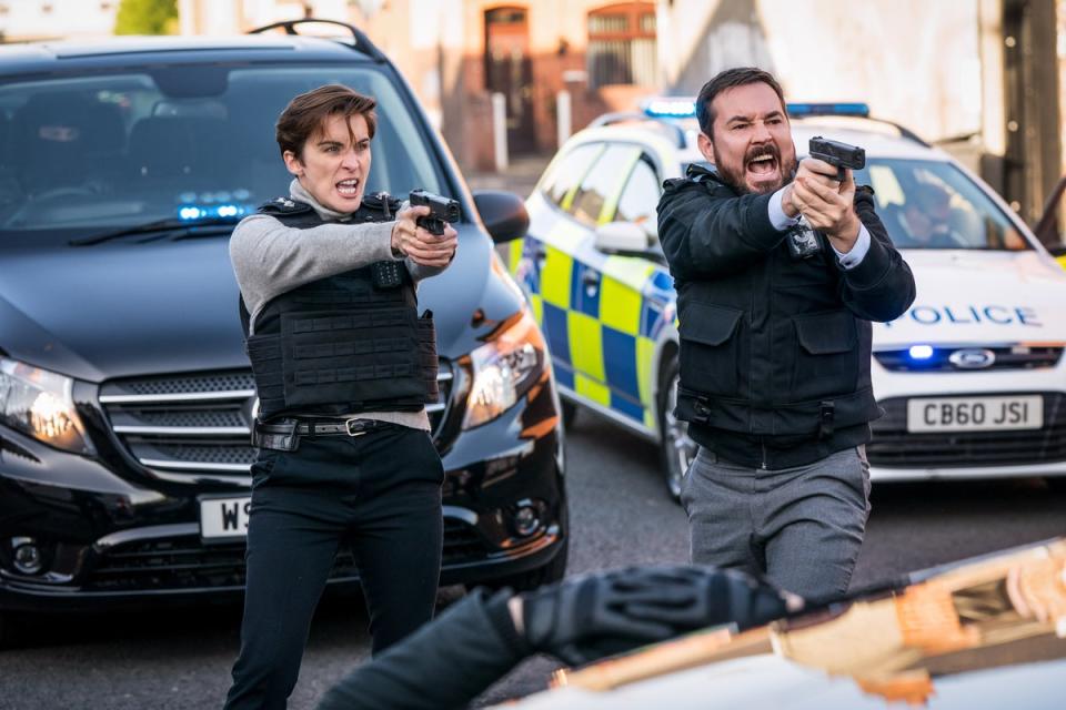 Martin Compston (right) pictured with Vicky McClure (left) in a scene from Line of Duty (BBC/World Productions/Steffan Hill)