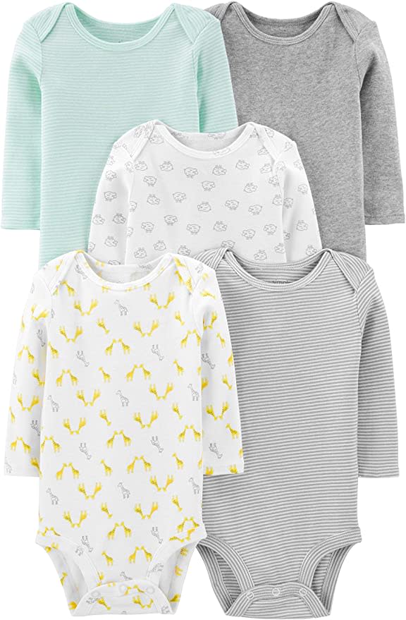 Simple Joys by Carter's Unisex-Baby 5-Pack Neutral Long-Sleeve Bodysuit Undershirts are on sale during Prime Day 2020. 