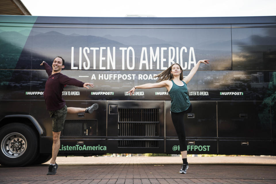 Nadine Barton and David Odenwelder show off their dance moves.