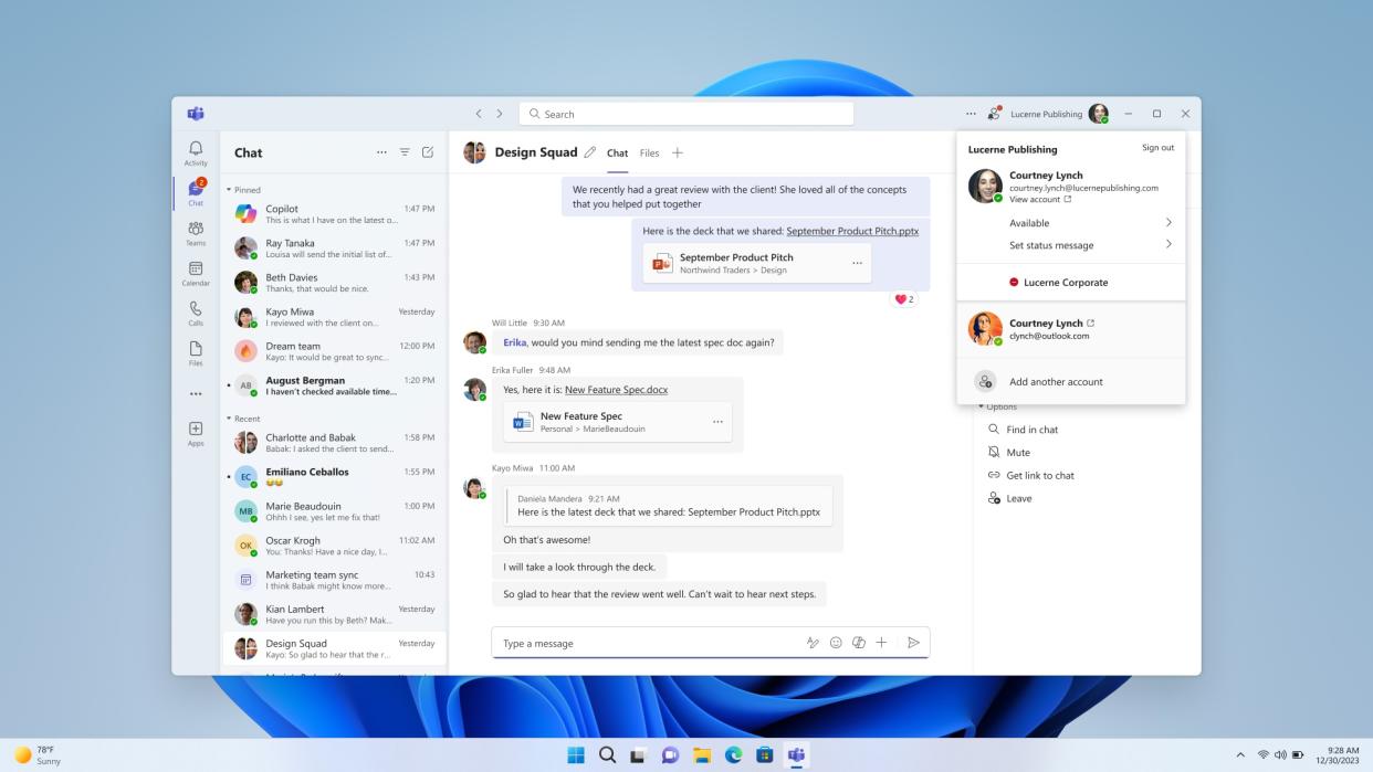  Microsoft Teams for Windows 11. 