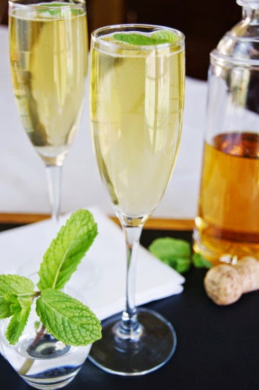 <p>The Kitchen is My Playground</p><p>Because a little bubbly makes everything better. <a href="http://www.thekitchenismyplayground.com/2014/04/sparkling-mint-juleps-lamarcasparkle.html" rel="nofollow noopener" target="_blank" data-ylk="slk:Get the recipe HERE!;elm:context_link;itc:0;sec:content-canvas" class="link rapid-noclick-resp">Get the recipe HERE!</a></p>
