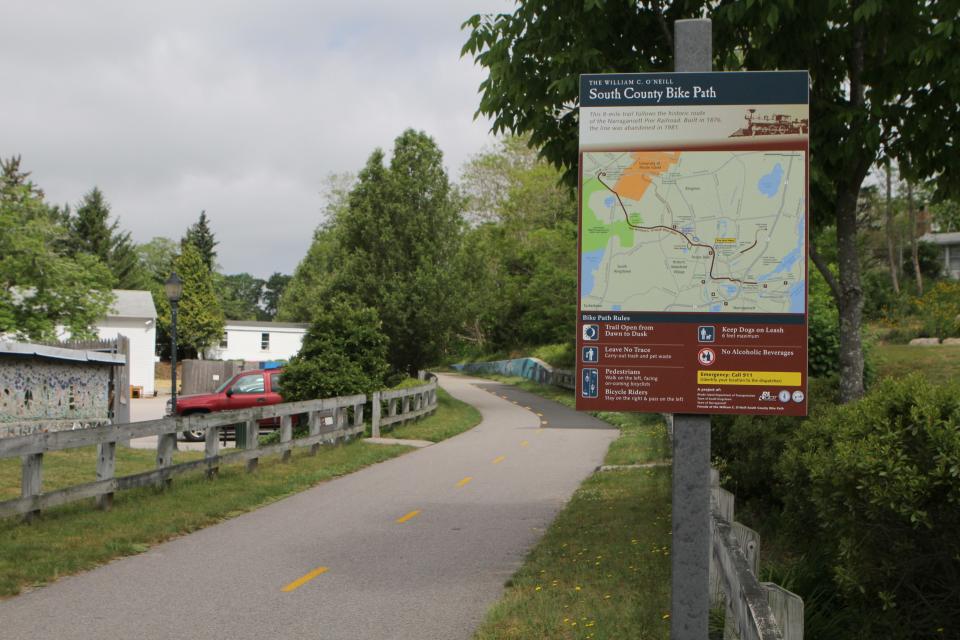 South Kingstown--June 6, 2016---One Peacedale landmark is the South County Bike Path.