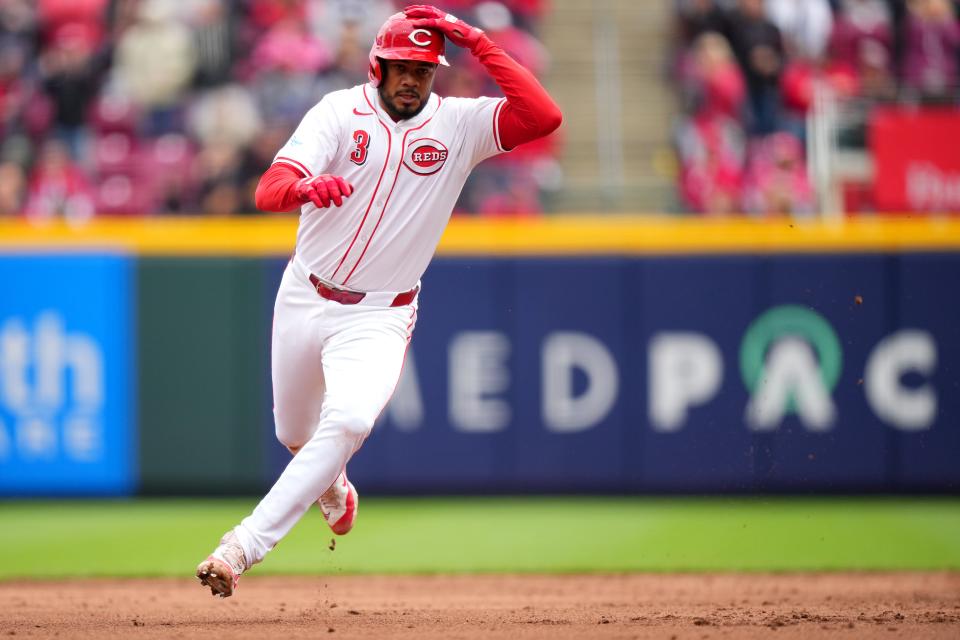 Cincinnati Reds third base Jeimer Candelario has been in a slump, but he delivered a key RBI triple on Sunday.