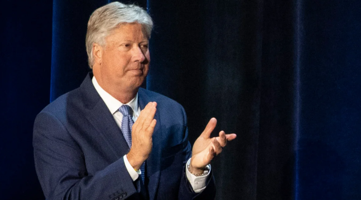 Pastor Robert Morris applauds after President Donald Trump spoke at Gateway Church's Dallas campus on June 11, 2020 (Alex Brandon/AP)