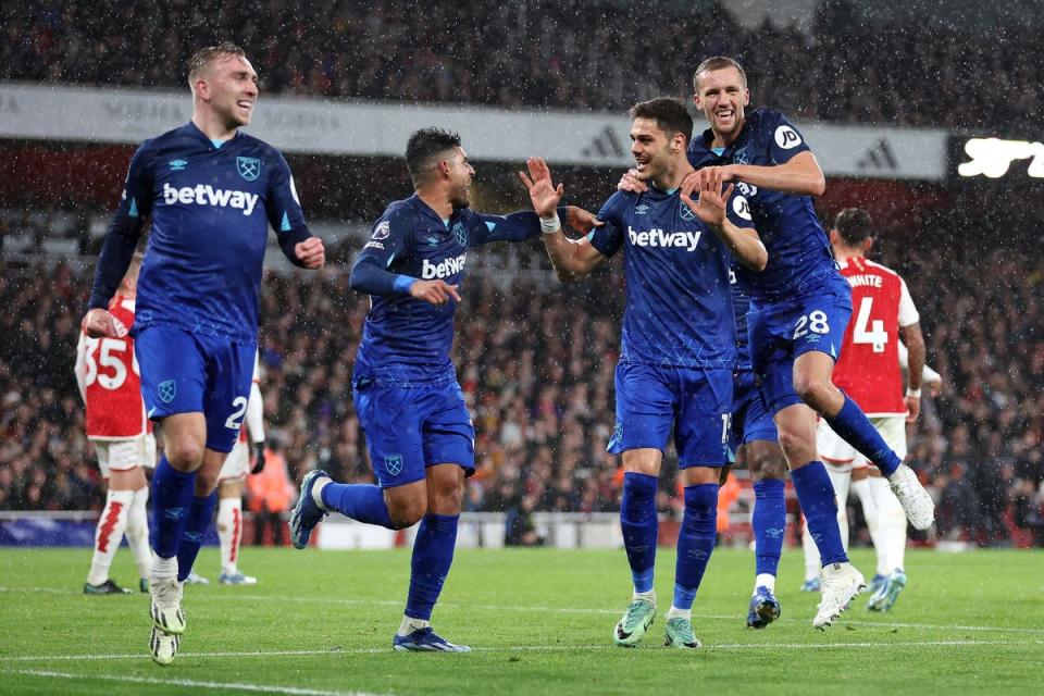 West Ham produced the perfect away display to beat Arsenal 2-0 at the Emirates Stadium back in December (Getty Images)