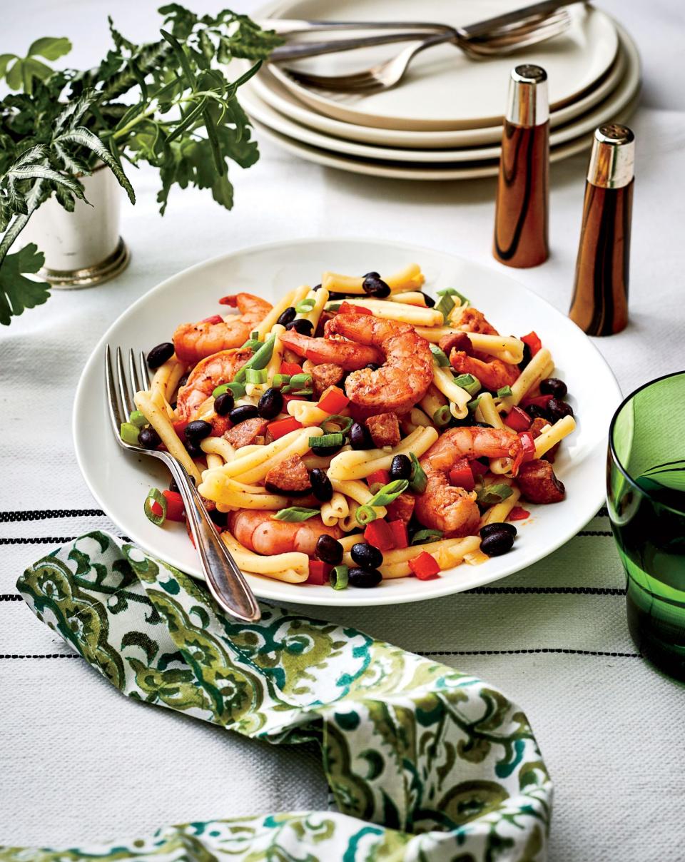 Shrimp, Sausage, and Black Bean Pasta