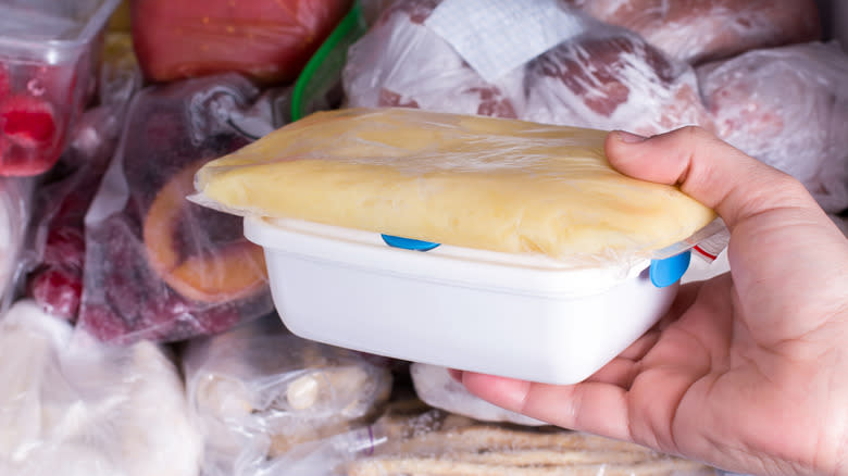 mashed potato in freezer bag