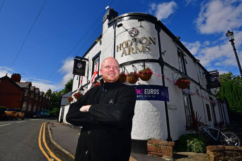 Hooton Arms, Eastham pictured landlord Lewis Evans