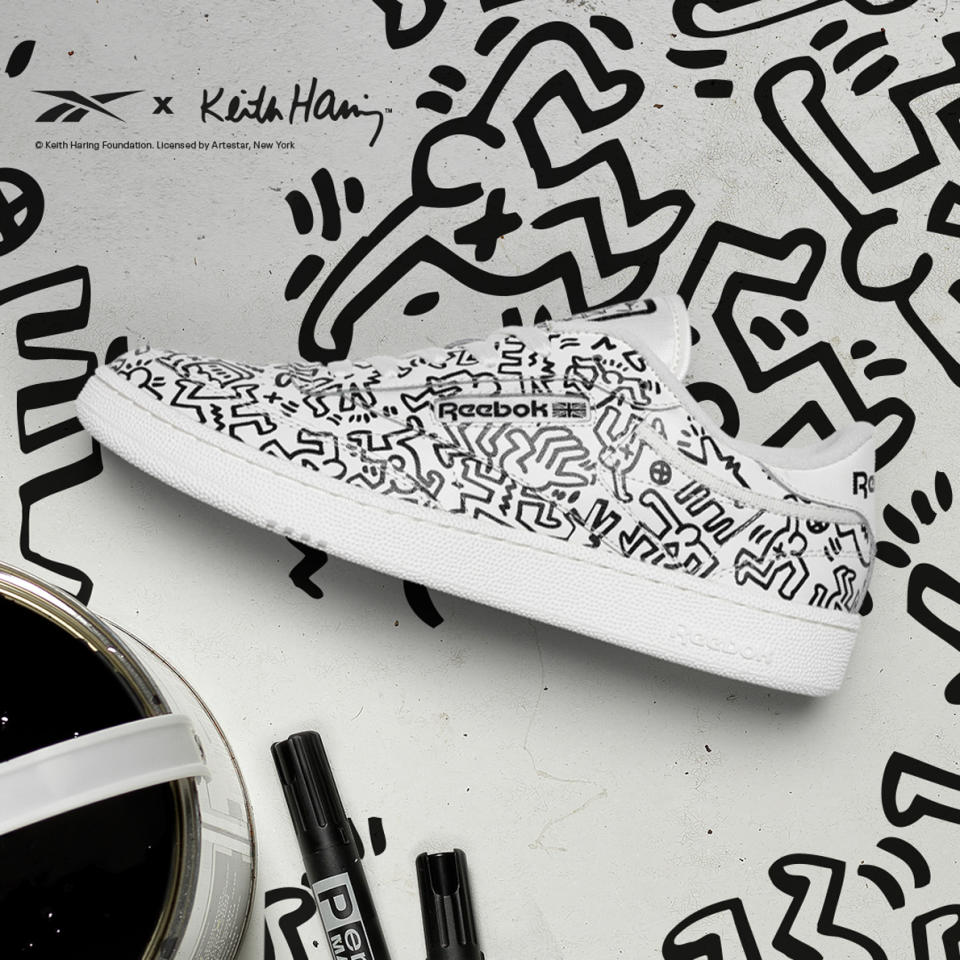 Reebok x Keith Haring Collection Club C sneakers. - Credit: Courtesy of Reebok
