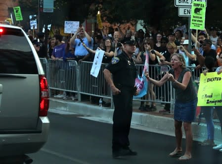 U.S. President Donald Trump arrives in Baltimore, Maryland, U.S.