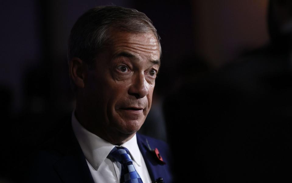 Nigel Farage, the former leader of the Brexit Party, is pictured in Scottsdale, Arizona, on November 8 - Etienne Laurent/Shutterstock