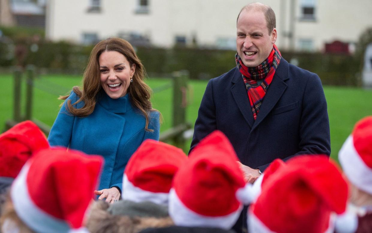The Duke and Duchess of Cambridge meet staff and pupils during a visit to Holy Trinity Church of England First School in Berwick upon Tweed on the second day of a three-day tour across the country. - PA/Andy Commins/Daily Mirror 