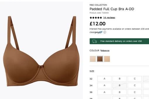 Ms Kimani complained about the bra for her skin tone carrying negative connotations, while more positive words were used for lighter colours: Marks and Spencers