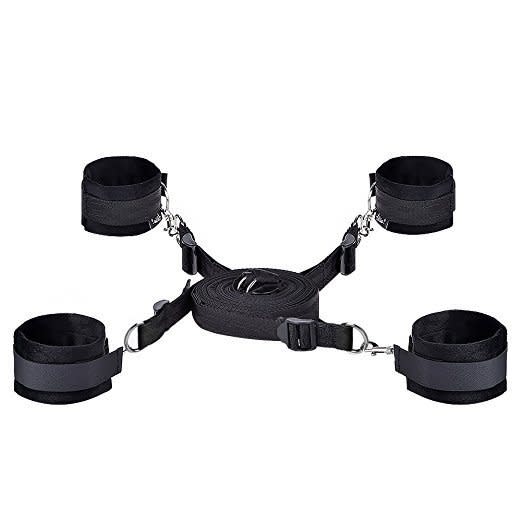 For couples who aren't afraid of light bondage, <a href="https://amzn.to/2t3TeSo" target="_blank" rel="noopener noreferrer">this bed restraint kit</a> has everything you need to take things to the next level. You can use them in several different positions, and the cuffs are lined with soft fluff for extra comfort. Plus, you can easily tuck the straps away after play for easy clean up.&nbsp;<strong><a href="https://amzn.to/2t3TeSo" target="_blank" rel="noopener noreferrer">Get these bondage restraints cuffs on Amazon</a></strong>.