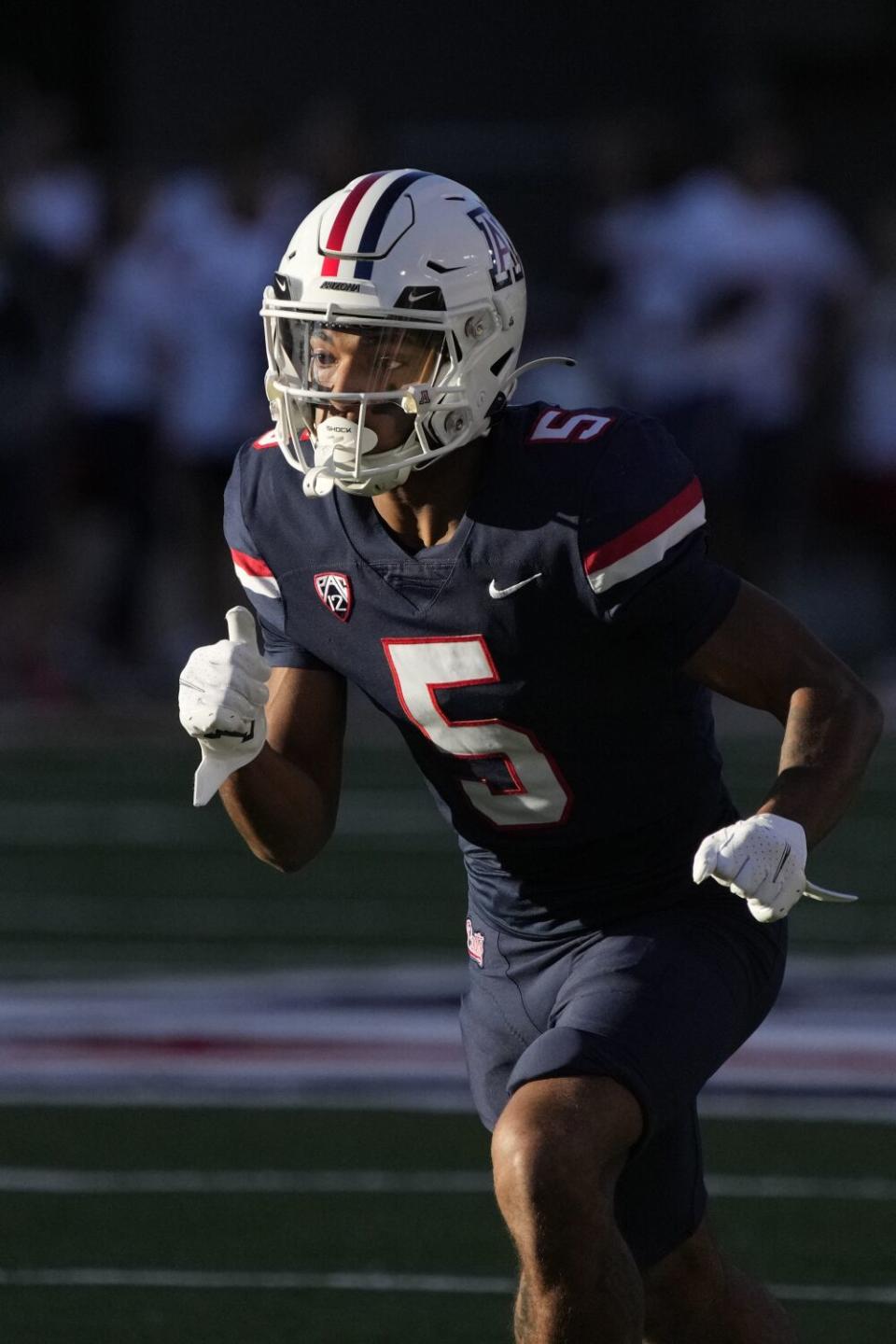 Arizona receiver Dorian Singer lines in for a play against USC.