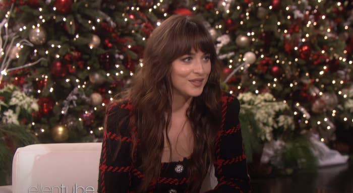 A closeup of Dakota on the show