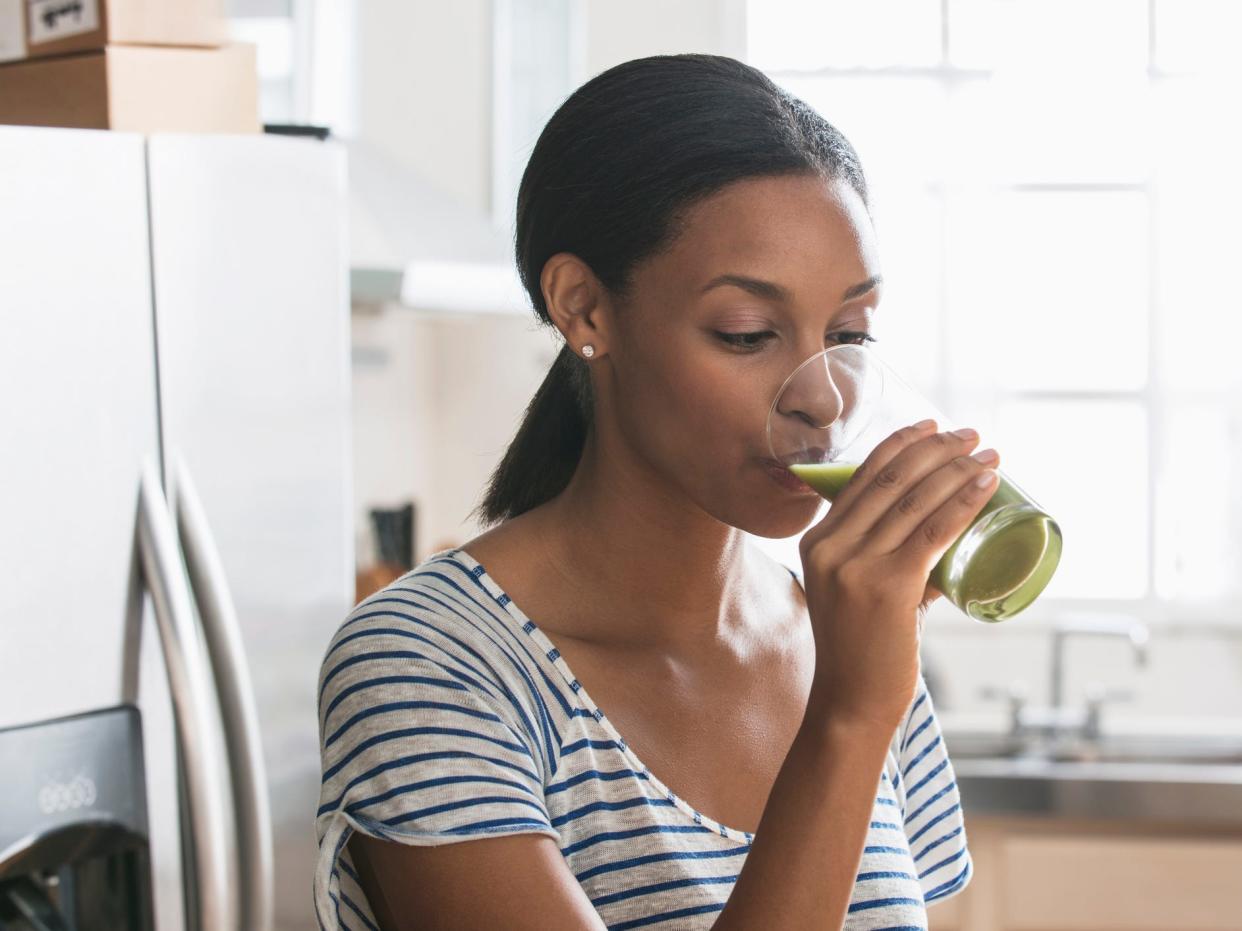 Drinking green juice