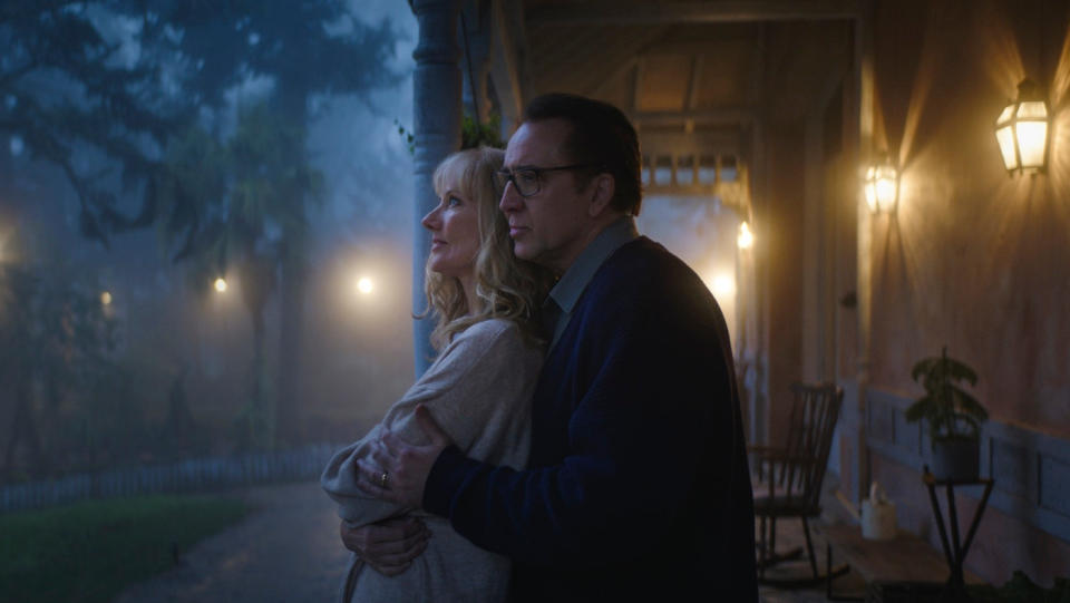 Joely Richardson and Nicolas Cage in 'Color Out of Space'. (Credit: Studiocanal)