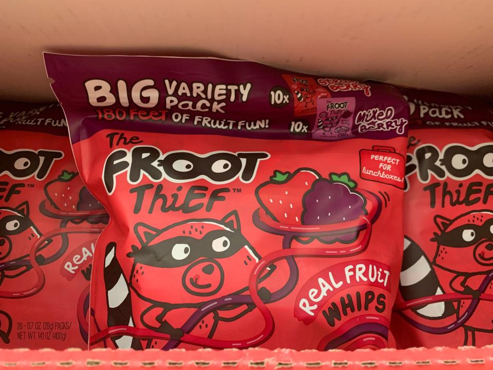 red bags of froot thief fruit whips at costco