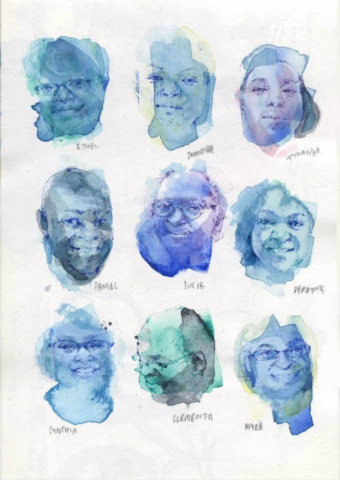 <a href="https://www.facebook.com/pages/Jia-Sung/168806036600601?fref=nf" target="_blank">Jia Sung</a>, a recent graduate of Rhode Island Institute of Design, said painting watercolors of each victim was her way of mourning.  "It was my own small gesture of tenderness in the face of violence," she said.