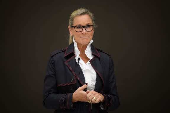 Angela Ahrendts is the the senior vice president of retail and online stores at Apple.  She's all about making the stores a hangout spot.