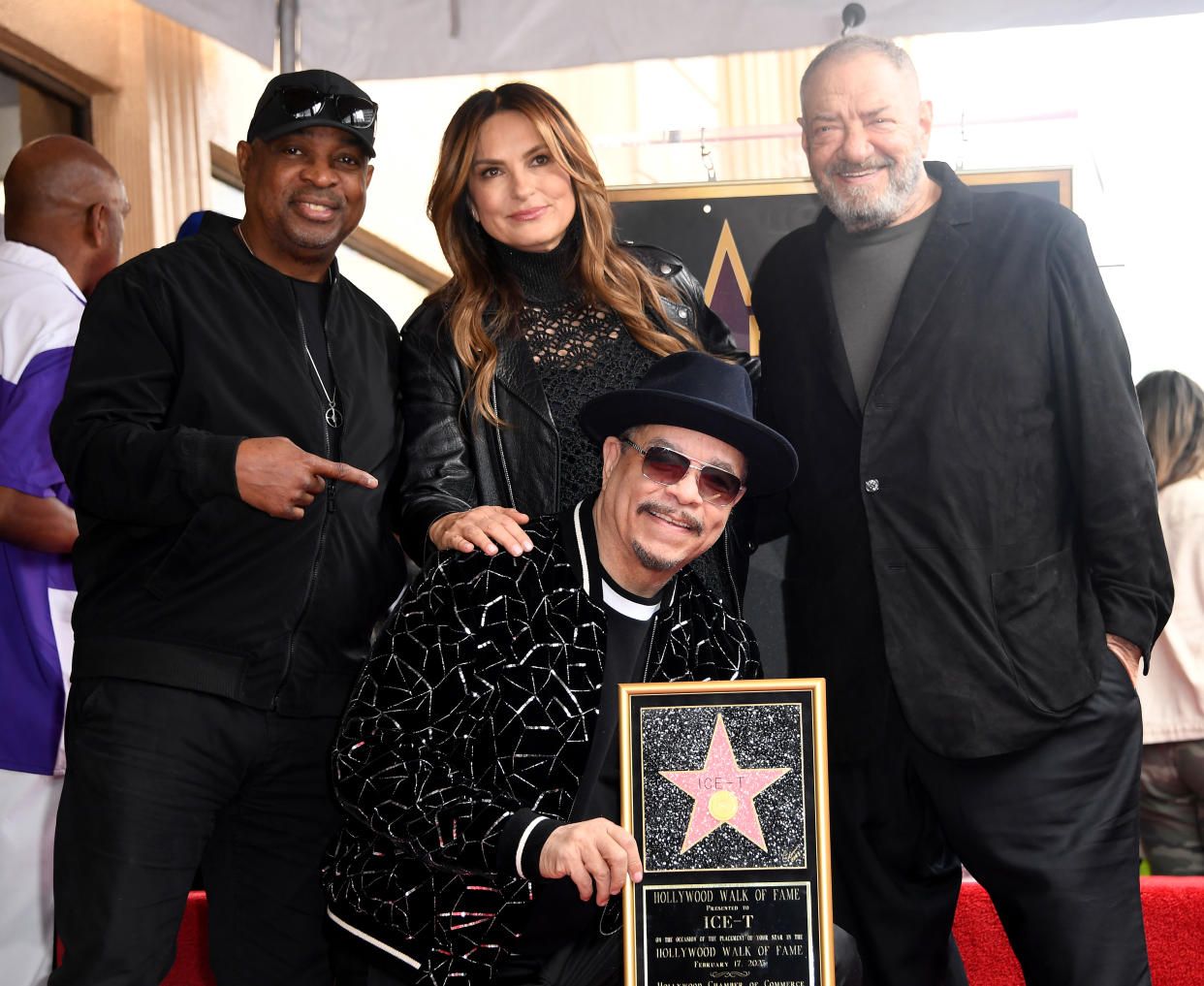 Ice-T is joined by Chuck D, Mariska Hargitay and Dick Wolf. (Photo: Albert L. Ortega/Getty Images)