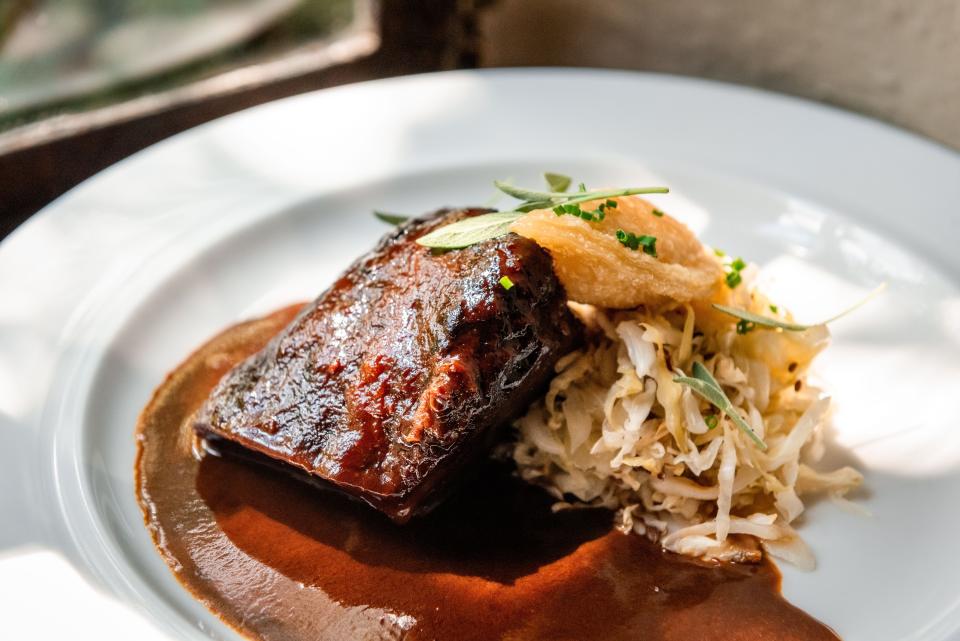 Braised beef cheek at The Hyeholde in Moon Township.