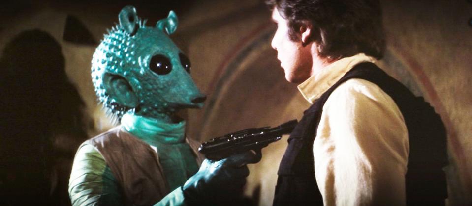 Greedo and Han in A New Hope (Credit: Lucasfilm/Disney)