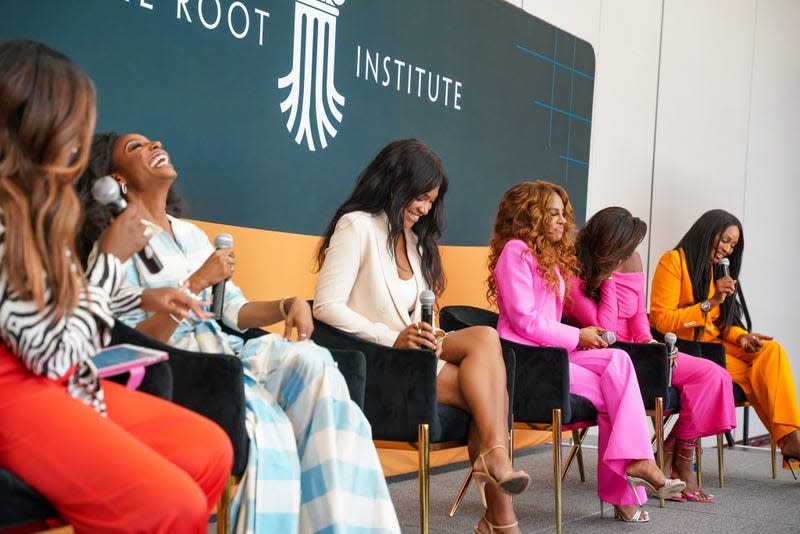 Pictured: The Root’s Shanelle Genai, Southern Charm’s Venita Aspen, Summer House: Martha Vineyard’s Jordan Emanuel; Candiace Dillard-Bassett of Housewives of Potomac along with castemate Dr. Wendy Osefo and Cynthia Bailey, alum of Housewives of Atlanta