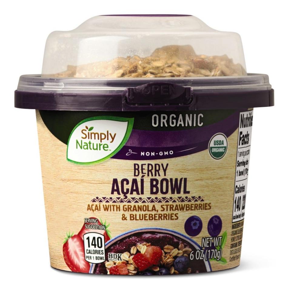 Simply Nature organic acai bowls from aldi