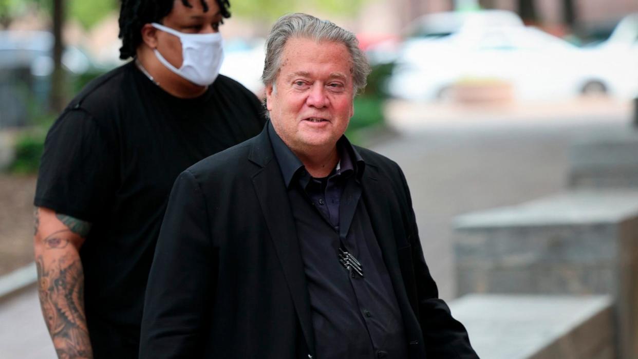 PHOTO: Former White House chief strategist Steve Bannon arrives at the U.S. District Courthouse for his trial for contempt of Congress, on July 19, 2022, in Washington, D.C. (Win McNamee/Getty Images, FILE)