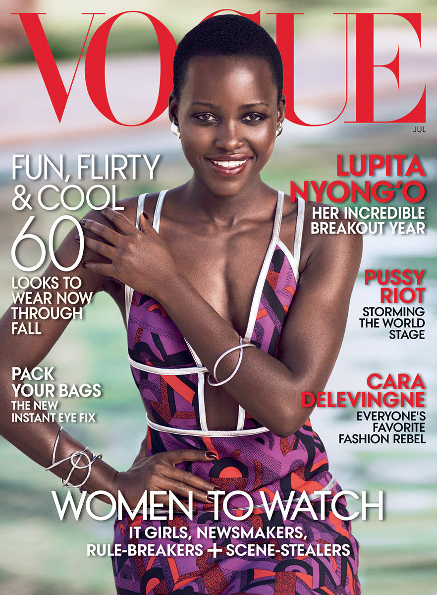 Lupita Nyong’o’s first <em>Vogue</em> cover, in July 2014. (Photo: Vogue)