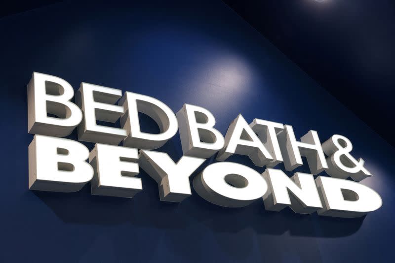 FILE PHOTO: Signage is seen at a Bed Bath & Beyond store in Manhattan, New York City