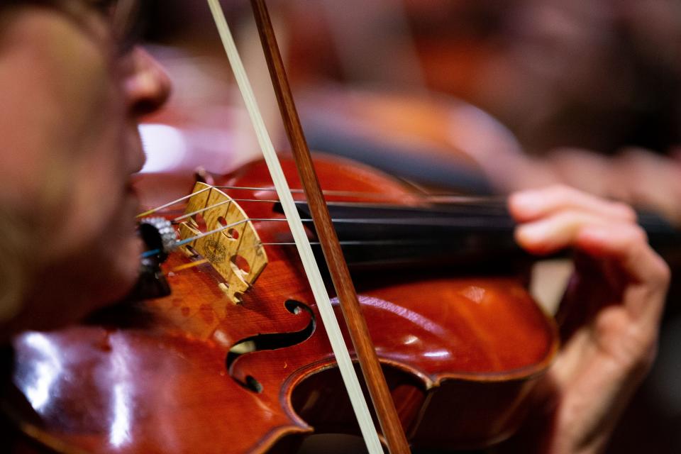 The Tallahassee Symphony Orchestra rehearses in Ruby Diamond Auditorium on Tuesday, March 21, 2023.